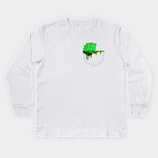 Funny Pocket Money T-shirt Design Idea Kids Long Sleeve T-Shirt